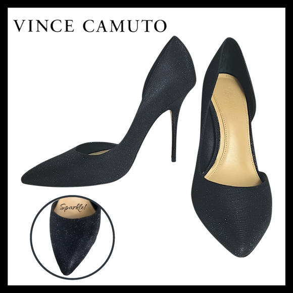Imagine by Vince Camuto Im-Orre Pumps Black Shimmer Metallic Fabric  Size 7.5 - Picture 1 of 10